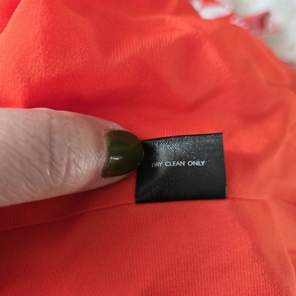 Josie Natori Mantilla Scroll Sequinned Floral Dress Orange Pink Size M/L - Picture 11 of 11